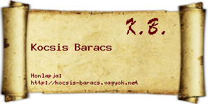 Kocsis Baracs névjegykártya